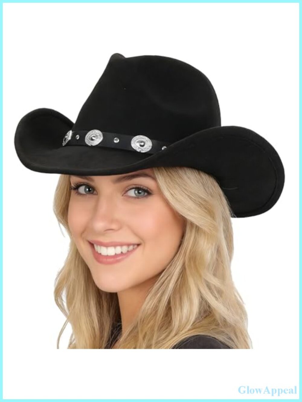 IZUS Cowboy Hat Women Cowgirl Felt Fedora Gus Rodeo 22-22.75 M/L
